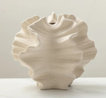 Ceramic Coral Vase Nordic Art Beige Matte