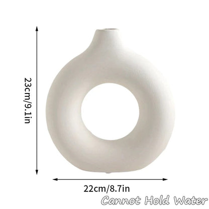 Imitation Ceramic Pure White Plastic Vase