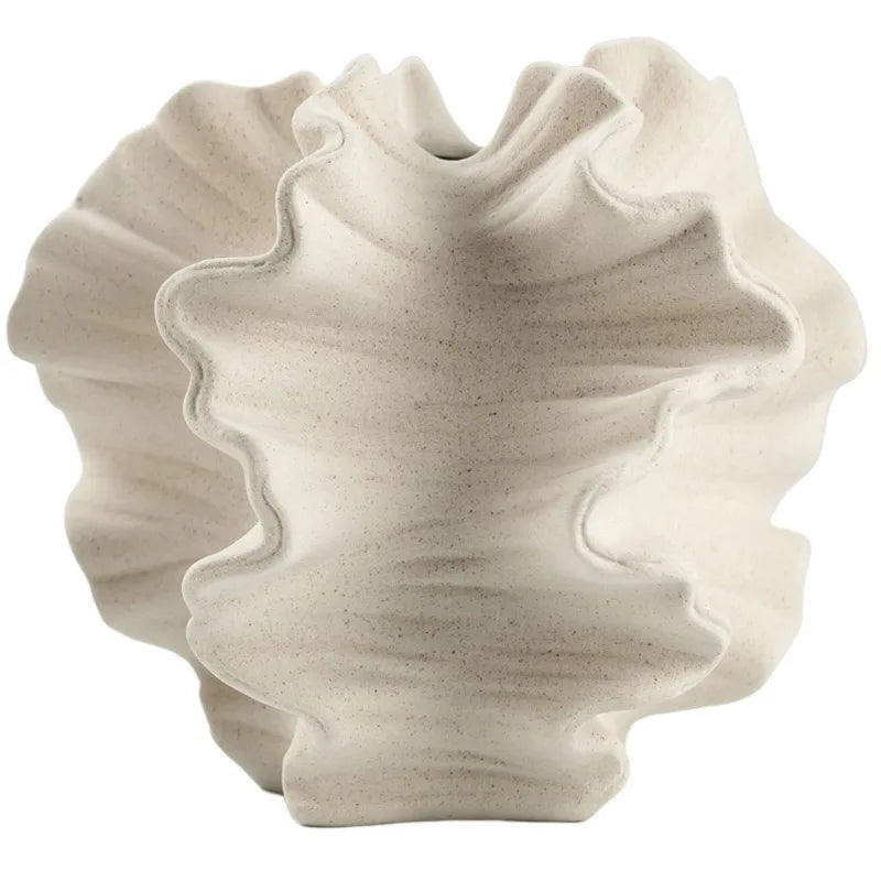 Ceramic Coral Vase Nordic Art Beige Matte