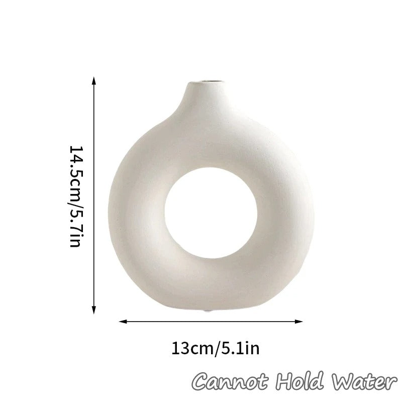 Imitation Ceramic Pure White Plastic Vase