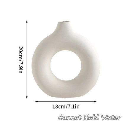 Imitation Ceramic Pure White Plastic Vase